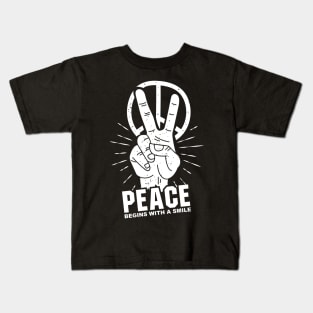 'Peace Begins With a Smile' Food and Water Relief Shirt Kids T-Shirt
